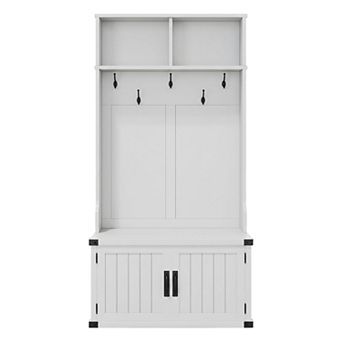 IDEALHOUSE Entryway Bench with Hooks & Storage