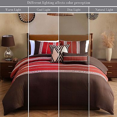 Bebejan Terra Spice 100 % Cotton Sateen 5 Piece Reversible King Comforter Set