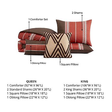 Bebejan Terra Spice 100 % Cotton Sateen 5 Piece Reversible King Comforter Set