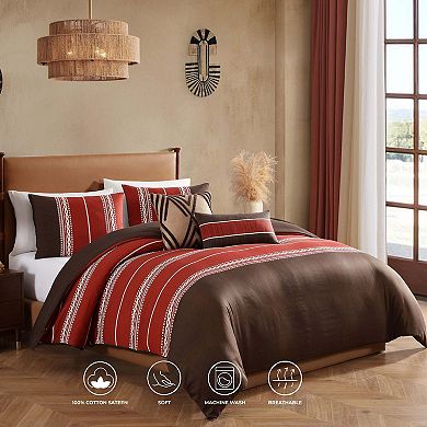 Bebejan Terra Spice 100 % Cotton Sateen 5 Piece Reversible King Comforter Set