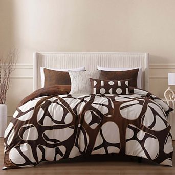 Bebejan Toffee Web 100 % Cotton Sateen 5 pc Reversible King Comforter Set