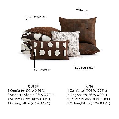 Bebejan Toffee Web 100 % Cotton Sateen 5 Piece Reversible King Comforter Set