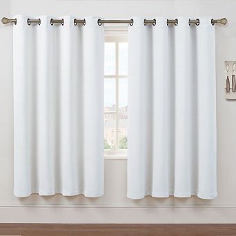 Kate Aurora Set of 2 Thermal Room Darkening Grommet Top Curtains For Small Windows