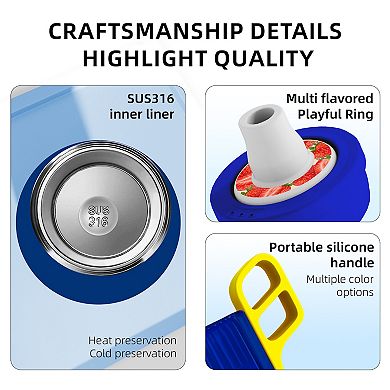 VEEVA Scented Water Bottle (16 oz) with 3 Aroma Pods + Straw