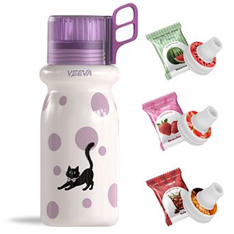 VEEVA Scented Water Bottle (16 oz) with 3 Aroma Pods + Straw