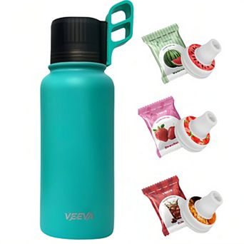 VEEVA Scented Water Bottle (32 oz) with 3 Aroma Pods + Straw
