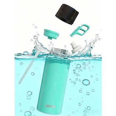VEEVA Scented Water Bottle (32 oz) with 3 Aroma Pods + Straw