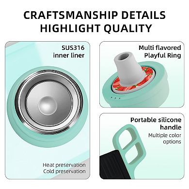 VEEVA Scented Water Bottle (32 oz) with 3 Aroma Pods + Straw