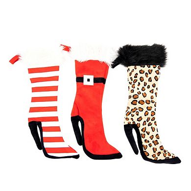 High Heeled Candy Striped Christmas Stocking
