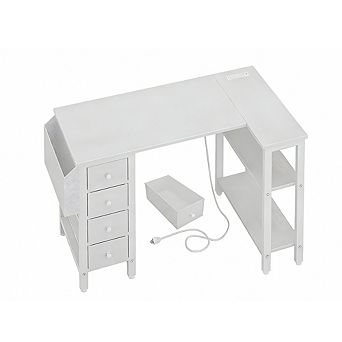 L-shaped computer desk