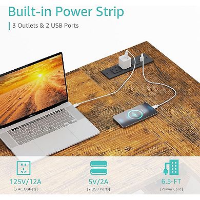 L-shaped multi-functional computer desk