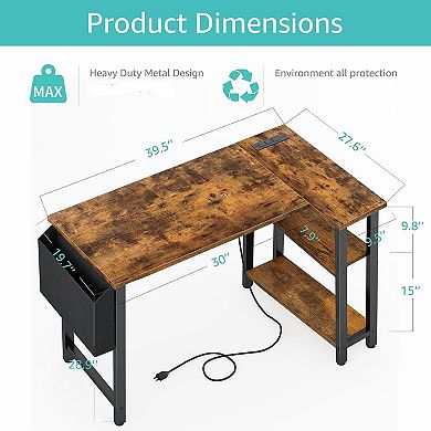L-shaped multi-functional computer desk
