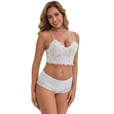 Women's Lace Trim Leopard Print Ultra-Thin Mid Rise Hipsters Elastic Lightweight Breathable Briefs