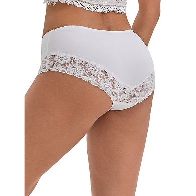 Women's Lace Trim Leopard Print Ultra-Thin Mid Rise Hipsters Elastic Lightweight Breathable Briefs