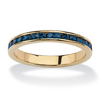 PalmBeach Jewelry Round Simulated Birthstone Stackable Eternity Ring in Gold-Plated
