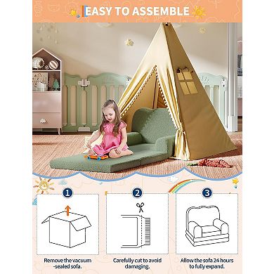 IDEALHOUSE Kids 2-in-1 Convertible Sofa