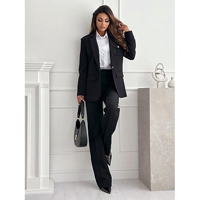 Women One Button Casual Blazers Long Sleeve Work Office Suit Jackets