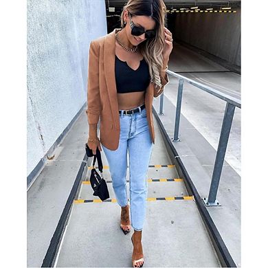 Womens Casual Blazers Long Sleeve Work Office Suit Jackets