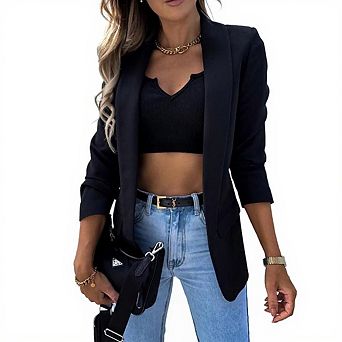 Womens Casual Blazers Long Sleeve Work Office Suit Jackets