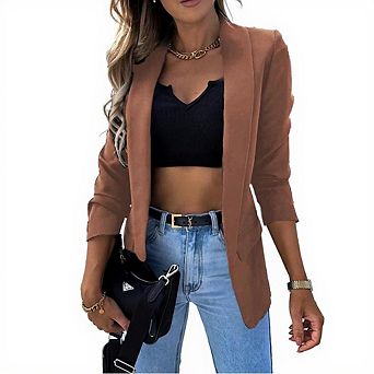 Womens Casual Blazers Long Sleeve Work Office Suit Jackets