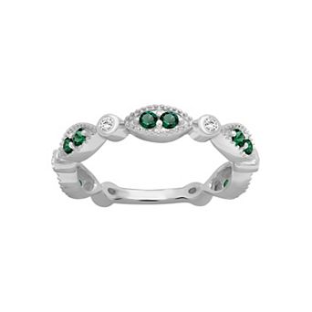 Jewelexcess Sterling Silver 1/2 Carat T.W. Lab-Created Gemstone Ring
