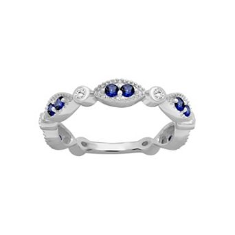 Jewelexcess Sterling Silver 1/2 Carat T.W. Lab-Created Gemstone Ring