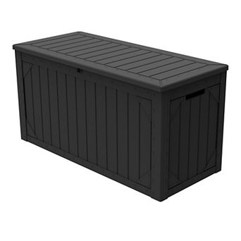 Decksplore 100 Gallon Storage Box, Large Outdoor Deck Box for Patio Furniture Cushions, Garden Tools