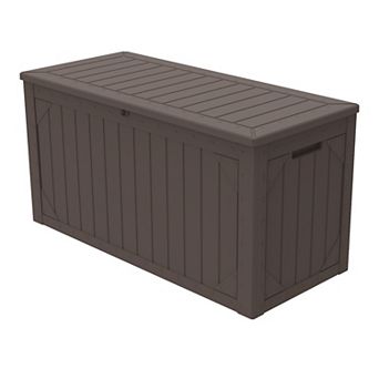 Decksplore 100 Gallon Storage Box, Large Outdoor Deck Box for Patio Furniture Cushions, Garden Tools