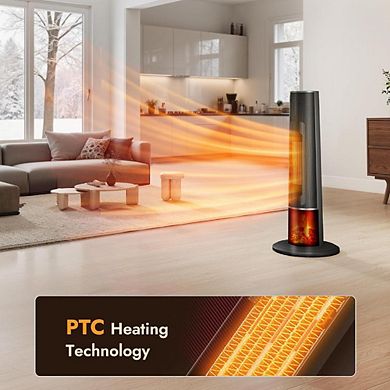 PORTABLE TOWER HEATER WITH 3D FLAME