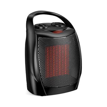 BLACK SPACE HEATER WITH THERMOSTAT