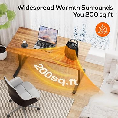 BLACK SPACE HEATER WITH THERMOSTAT