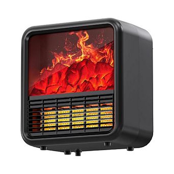 REALISTIC 3D-FLAME SPACE HEATER WITH THERMOSTAT