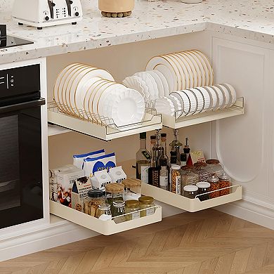 IDEALHOUSE Pull-Out Cabinet Dish Rack