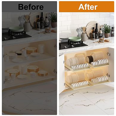 IDEALHOUSE Pull-Out Cabinet Dish Rack