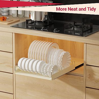 IDEALHOUSE Pull-Out Cabinet Dish Rack