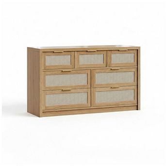 IDEALHOUSE Rattan 7-Drawer Dresser