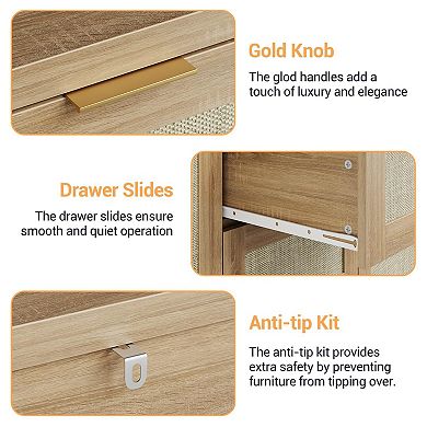 IDEALHOUSE Modern Rattan Sideboard