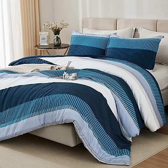 Color-block Stripe Comforter Set