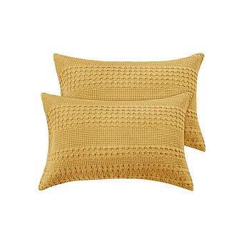 Decorative Waffle Weave Pillowcase