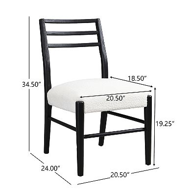 Fescue Fabric and Rubberwood Upholstered Dining Chairs (Set of 2) by Christopher Knight Home