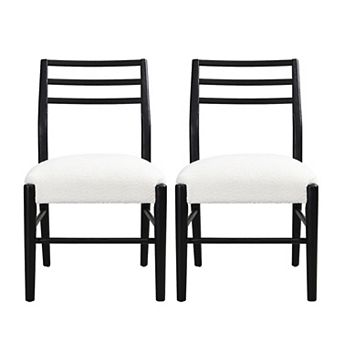 Fescue Fabric and Rubberwood Upholstered Dining Chairs (Set of 2) by Christopher Knight Home
