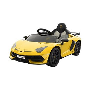 Remote Control Ride On Car 12V Licensed Lamborghini Scissor Door MP3 Player LED for Kids Ages 4-8