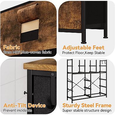 12 Drawer Fabric Dresser with Side Pockets Steel Frame Space Saving Vertical Storage Organizer