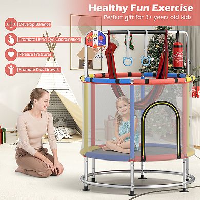 Gymax 6-in-1 Kids Trampoline Combo Toddler Play Activity Center w/ Hammock