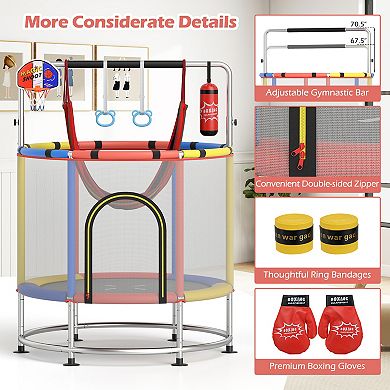 Gymax 6-in-1 Kids Trampoline Combo Toddler Play Activity Center w/ Hammock