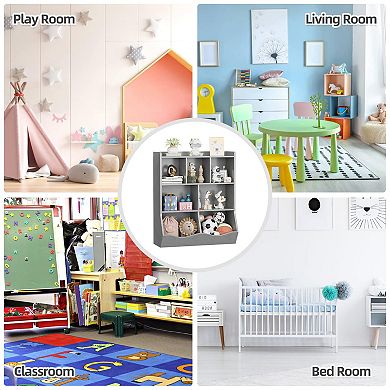 Toy Storage Cabinet - 3-Tier Kids Bookshelf for Books & Toys