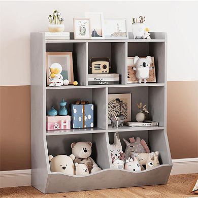Toy Storage Cabinet - 3-Tier Kids Bookshelf for Books & Toys