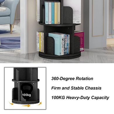 Corner Rotating Bookshelf - 360° Storage Rack for Small Spaces