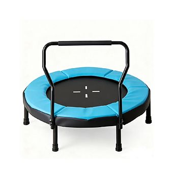 Gymax Trampoline for Kids Indoor/Outdoor Fitness Trampoline w/ Foam Handlebar