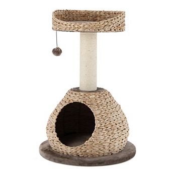 Gymax Hand-Made Cat Tree Tower Bowl Shaped w/Perch